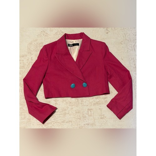 Blazer zara rosa caldo cropped - zara,