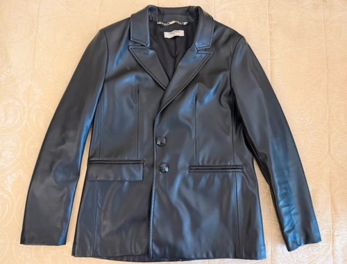 Blazer donna ecopelle nero - blazer,