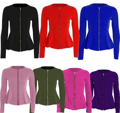 Giacca blazer peplum con zip - giacca,