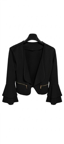 Blazer donna corto nero - blazer, aperto