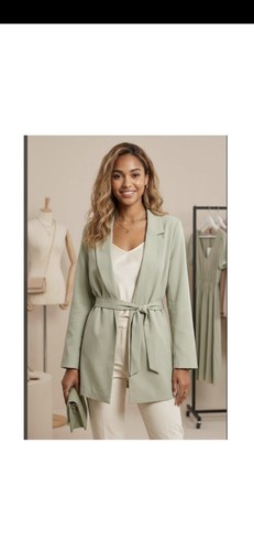 Blazer donna verde cotone - blazer,