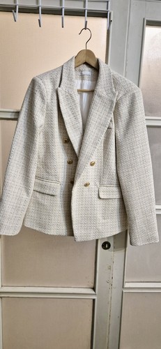 Blazer donna tweed beige